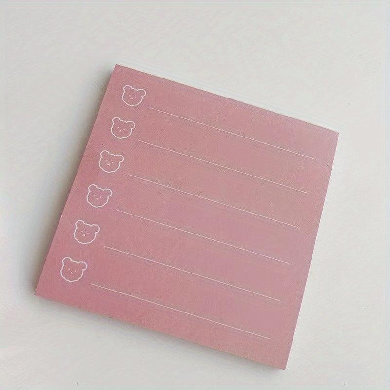 50pcs Cartoon Bear Notepad Nonstick Forgot Note Book
