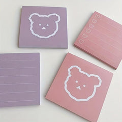50pcs Cartoon Bear Notepad Nonstick Forgot Note Book