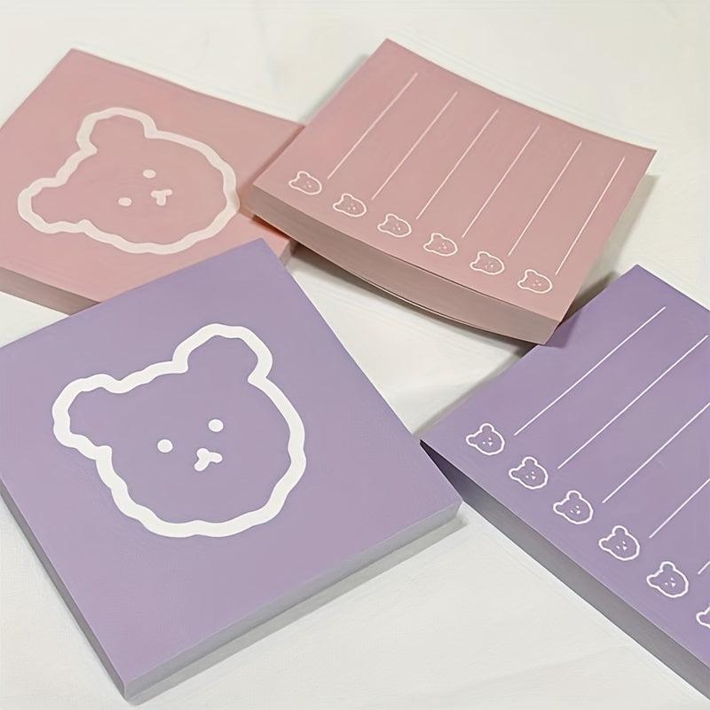 50pcs Cartoon Bear Notepad Nonstick Forgot Note Book