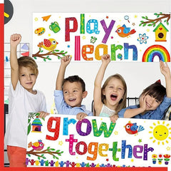 2pcs Motivational Classroom Banner Poster Preschool High S