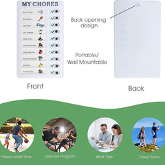2pcs Chore Chart Checklists w/ 10 DIY Paper Sheets & Pens