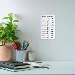 2pcs Chore Chart Checklists w/ 10 DIY Paper Sheets & Pens