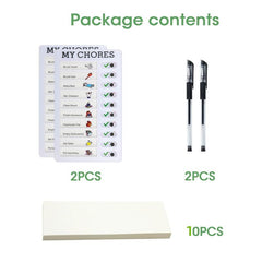 2pcs Chore Chart Checklists w/ 10 DIY Paper Sheets & Pens