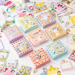 100 Sheets 1 Box Sticky Notes Cartoon Creative Small Box Sticky Notes Stickers