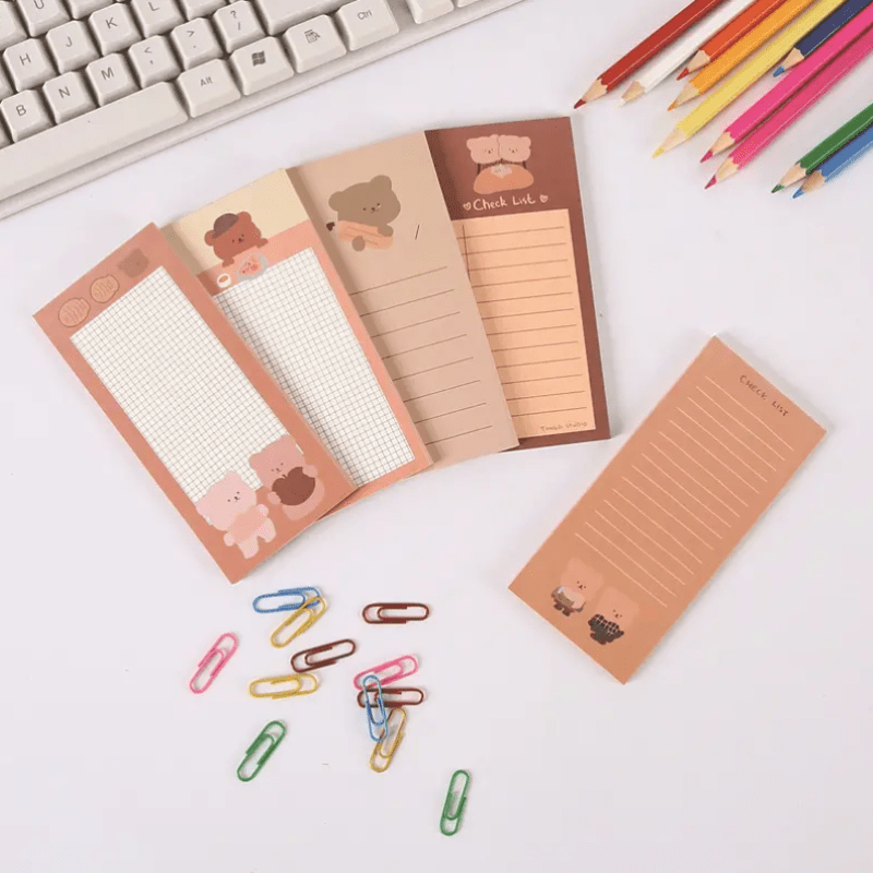 250pcs Cartoon Bear Stickers Memo Pad For Office And School Use