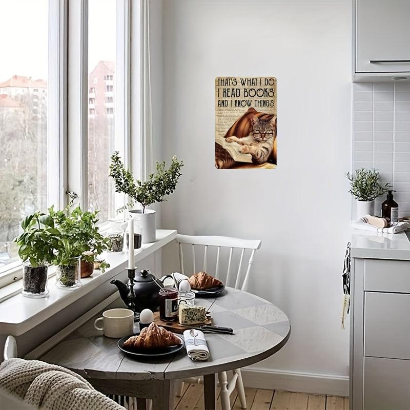 Metal Tin Sign 8''x12'' Books & Knowledge Wall Bathroom Bar Decor