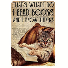 Metal Tin Sign 8''x12'' Books & Knowledge Wall Bathroom Bar Decor