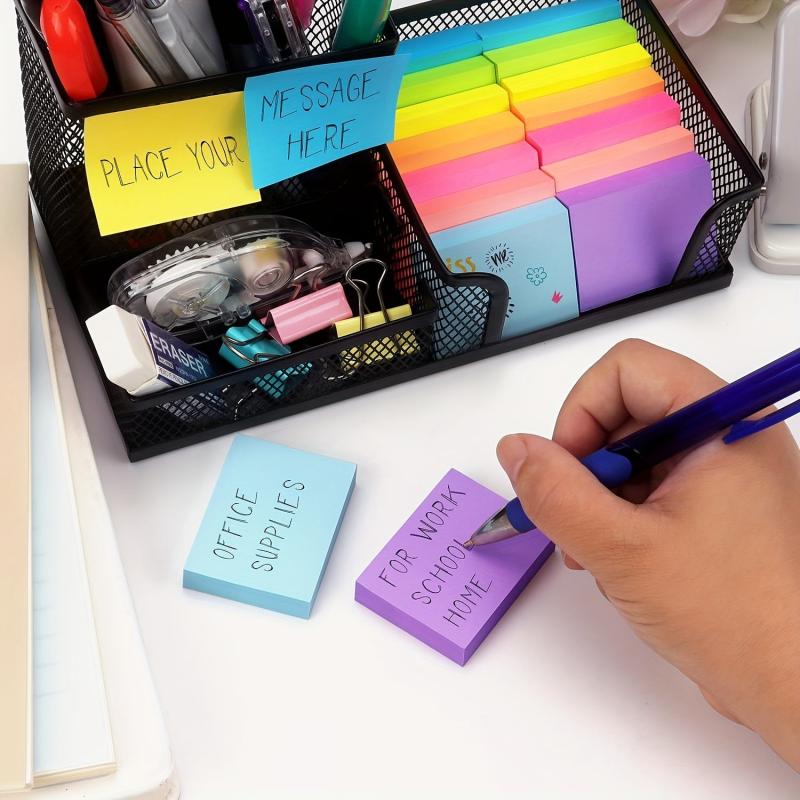 800 Sheets Sticky Notes Bright Colors Recyclable Self Stick Pads