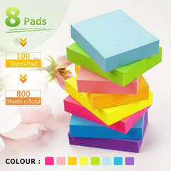 800 Sheets Sticky Notes Bright Colors Recyclable Self Stick Pads