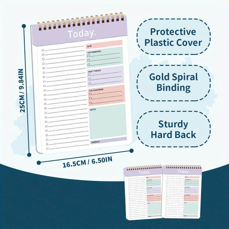 52 Sheets Top Priority Spiral To Do List Notebook Checklists