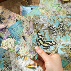 60 Sheets Vintage Butterfly Scrapbook Paper for DIY Craft Decoupage