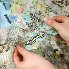60 Sheets Vintage Butterfly Scrapbook Paper for DIY Craft Decoupage