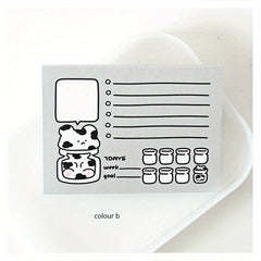 Cow Cat Student Memo Pad Non Sticky Paper Learning Notes
