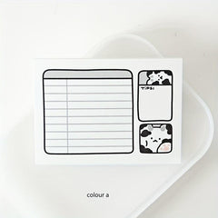Cow Cat Student Memo Pad Non Sticky Paper Learning Notes