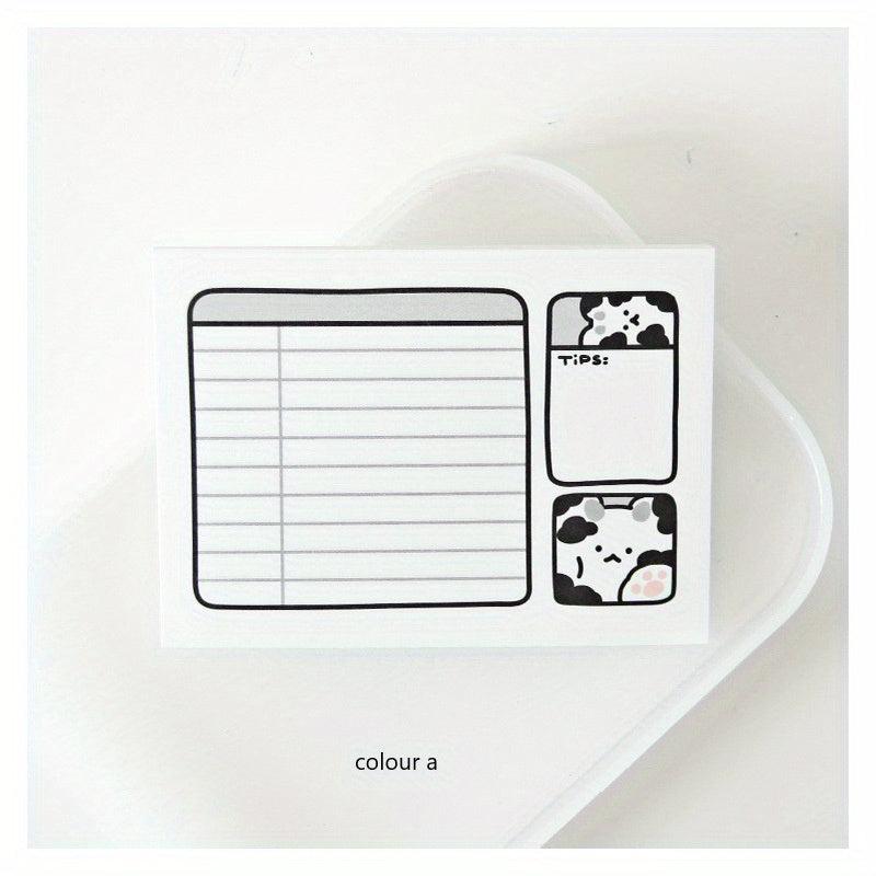 Cow Cat Student Memo Pad Non Sticky Paper Learning Notes