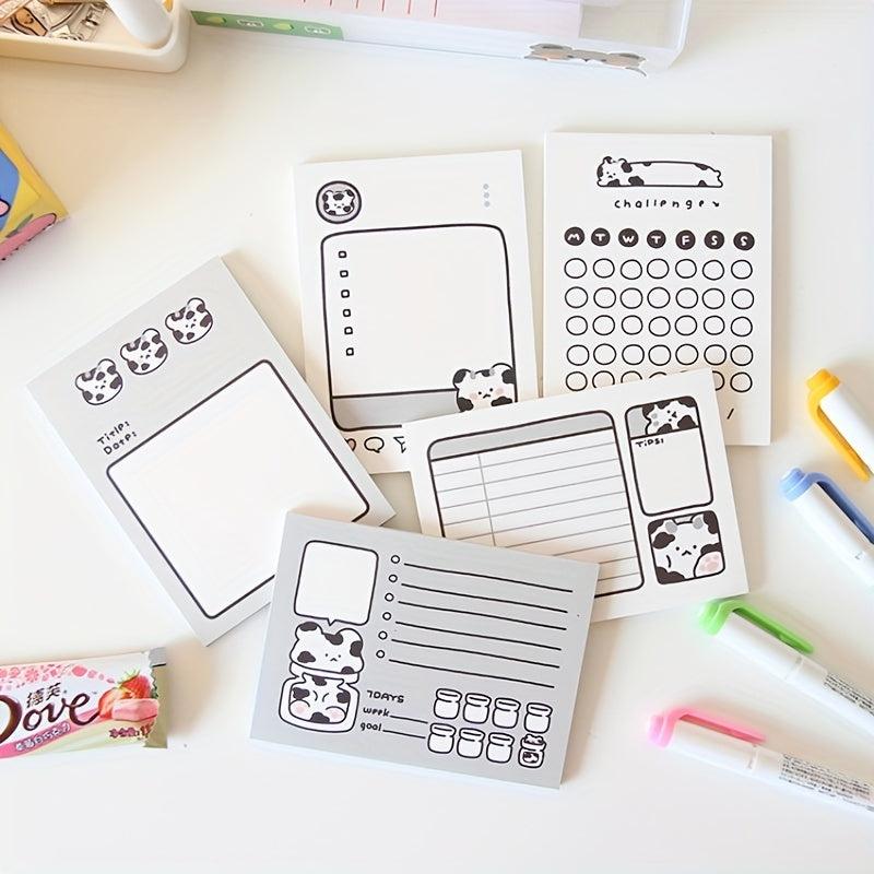 Cow Cat Student Memo Pad Non Sticky Paper Learning Notes