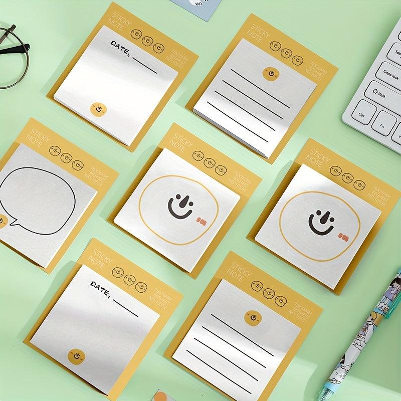 Smile Face Sticky Notes 60 Sheets Cute Cartoon Notepad Stickers