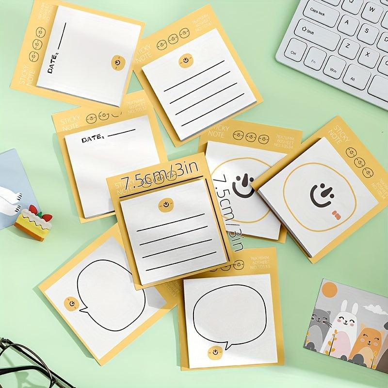 Smile Face Sticky Notes 60 Sheets Cute Cartoon Notepad Stickers