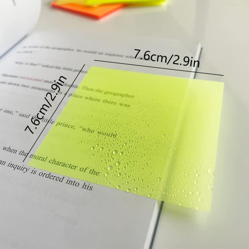 8PCS Square Sticky Notes Adhesive Waterproof Memo Pads Stickers