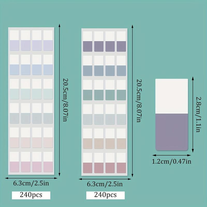 Colorful Repositionable Index Tabs for Notebooks