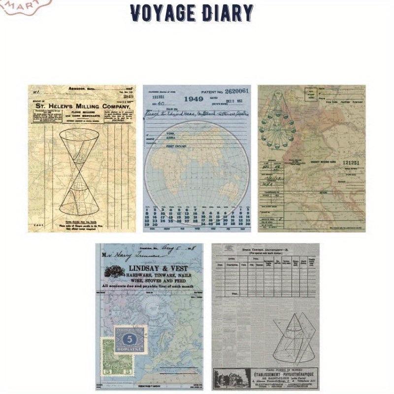 50 Sheets Retro Scrapbooking Label Diary Album Stationery Art Journal Planner