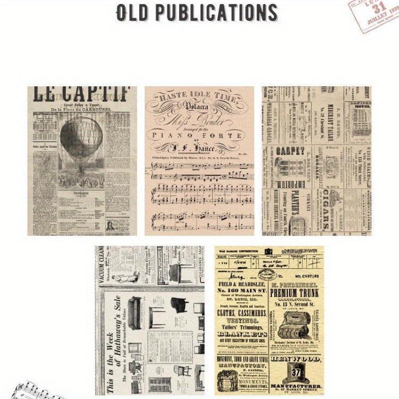 50 Sheets Retro Scrapbooking Label Diary Album Stationery Art Journal Planner