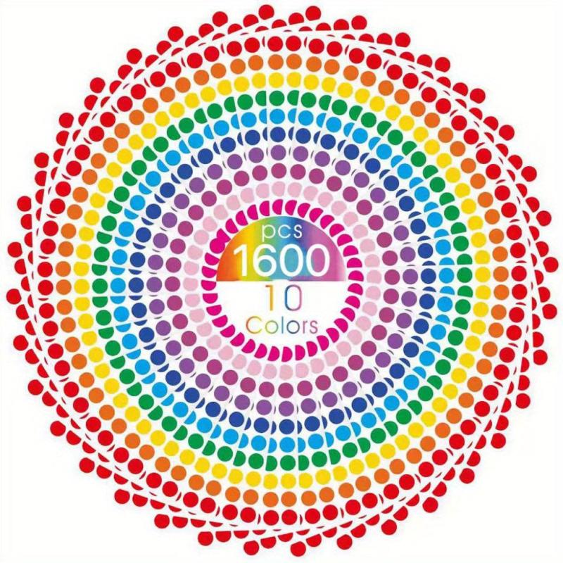 1600pcs 1 2 Inch Round Coding Labels Circle Dot Stickers 10 Assorted Colors