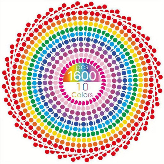 1600pcs 1 2 Inch Round Coding Labels Circle Dot Stickers 10 Assorted Colors