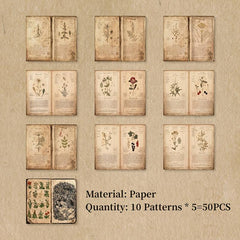 50pcs Palace Secrets Vintage Flowers Scrapbook Paper Kit for Junk Journaling