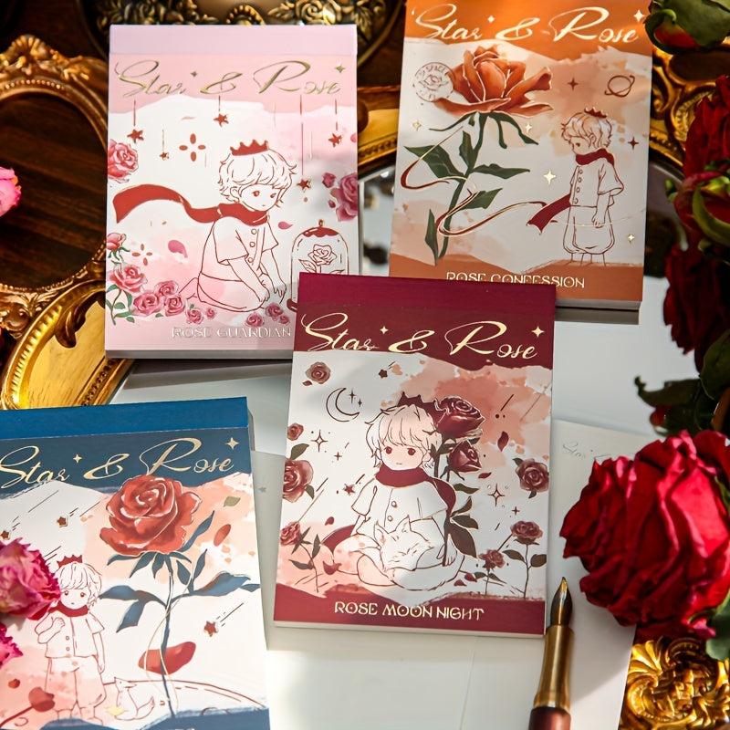 60pcs Rose Star Little Prince Memo Pads Portable Note Book Paper Supplies