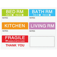20 Sheets 6 Colors Copper Printed 90x42mm Moving Labels Pack