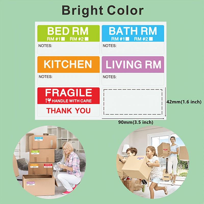 20 Sheets 6 Colors Copper Printed 90x42mm Moving Labels Pack