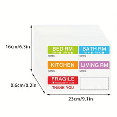 20 Sheets 6 Colors Copper Printed 90x42mm Moving Labels Pack