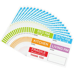 20 Sheets 6 Colors Copper Printed 90x42mm Moving Labels Pack