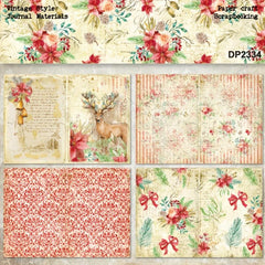 8pcs A5 Single Sided Pattern Paper Merry Christmas Background