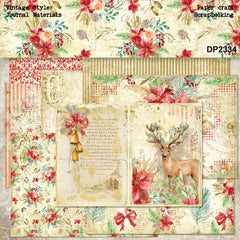 8pcs A5 Single Sided Pattern Paper Merry Christmas Background