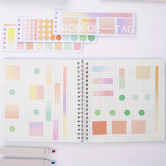 20 Sheets Gradient Orange Label Index Stickers