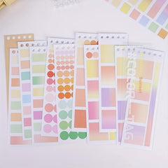 20 Sheets Gradient Orange Label Index Stickers