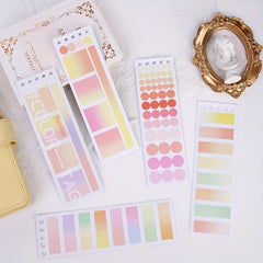 20 Sheets Gradient Orange Label Index Stickers