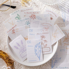 30 Pcs Romantic Flower Time Memo Pad Retro Botanical Notes
