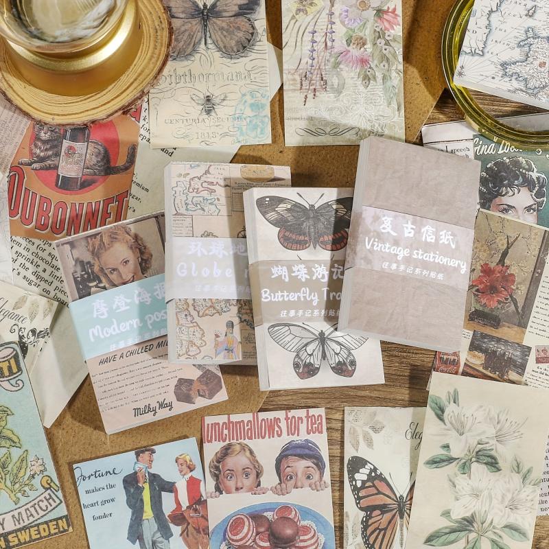60 Sheets Retro Stationery Set for Journal and Scrapbook