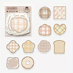 100 Sheets Cartoon Shaped Note Paper Lovely Plaid Stripes Memo Paper