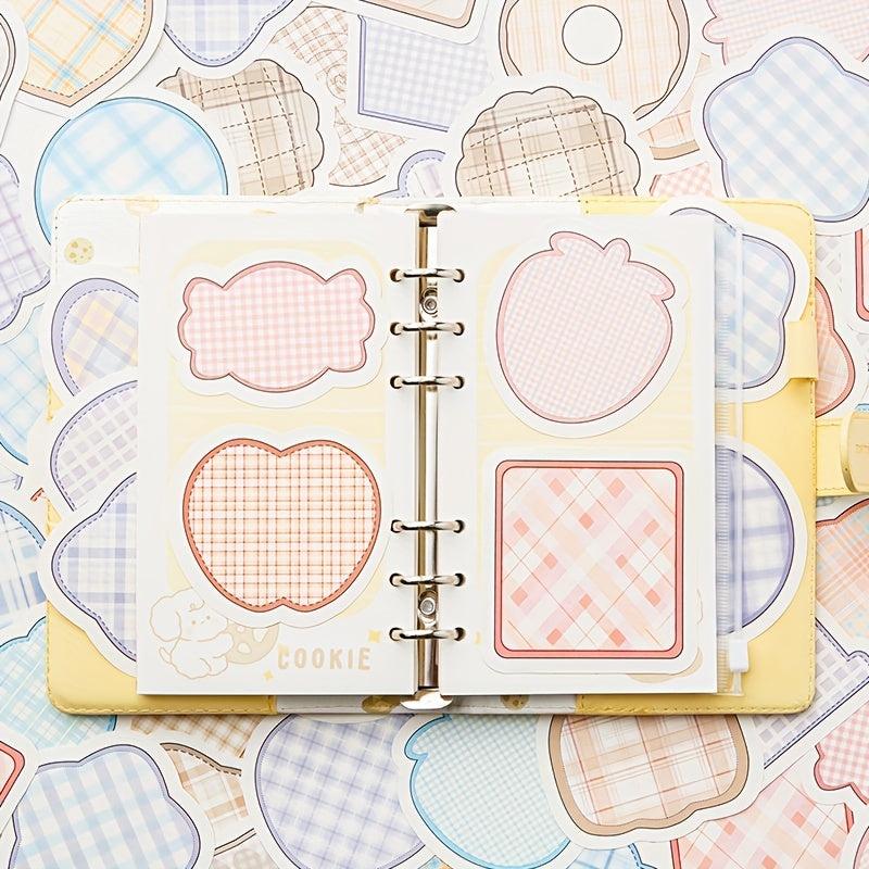 100 Sheets Cartoon Shaped Note Paper Lovely Plaid Stripes Memo Paper