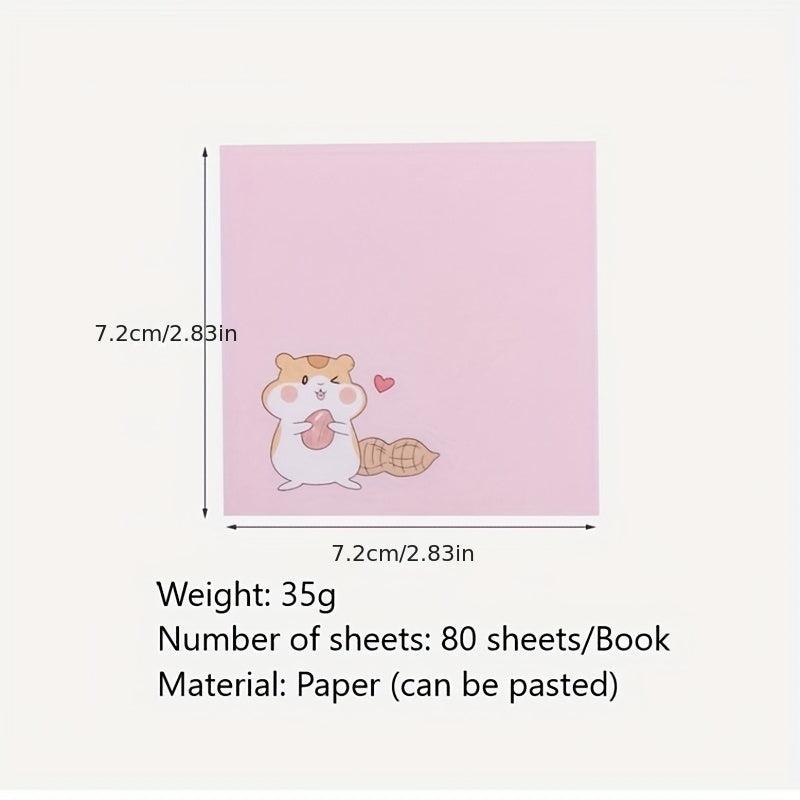 6pcs Cartoon Hamster Memo Pad Sticky Notes Various Styles