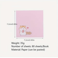6pcs Cartoon Hamster Memo Pad Sticky Notes Various Styles