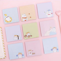 6pcs Cartoon Hamster Memo Pad Sticky Notes Various Styles