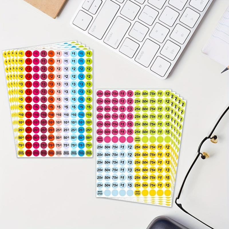 1400Pcs Garage Yard Stickers Pre Priced Pricing Labels