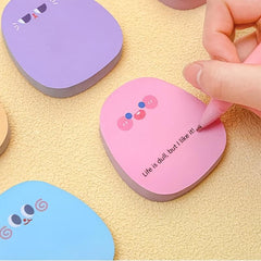 4pcs 240 Sheets Cartoon Expression Sticky Notes Colorful Stickers