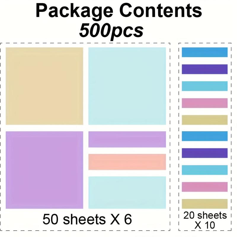 Pet Note Paper for Students, Waterproof, Transparent, 500 Sheets