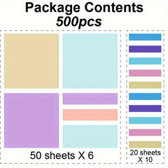 Pet Note Paper for Students, Waterproof, Transparent, 500 Sheets